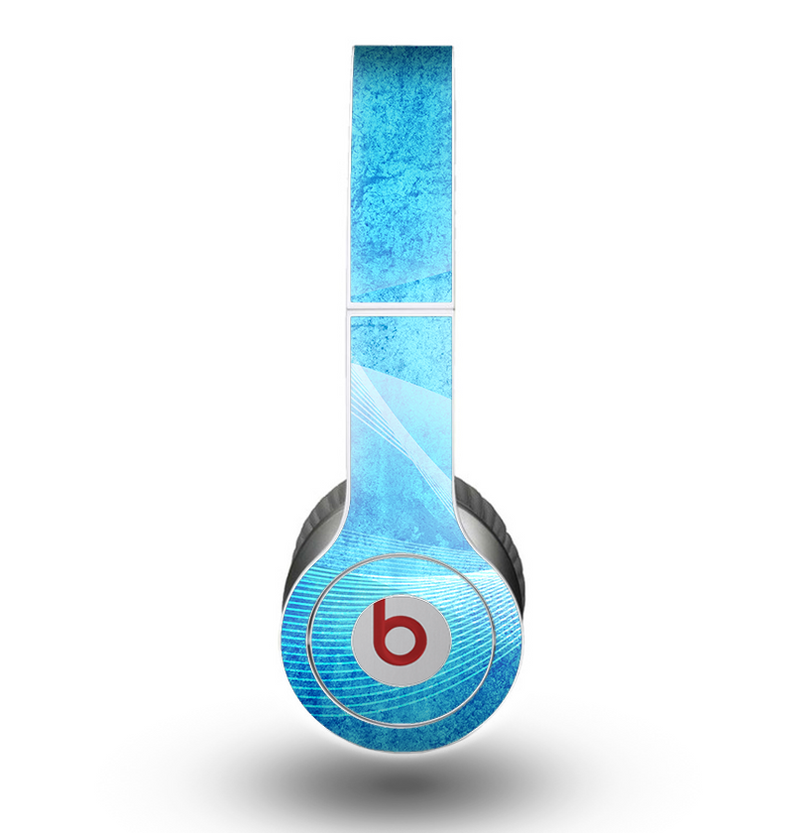 The Blue DIstressed Waves Skin for the Beats by Dre Original Solo-Solo HD Headphones