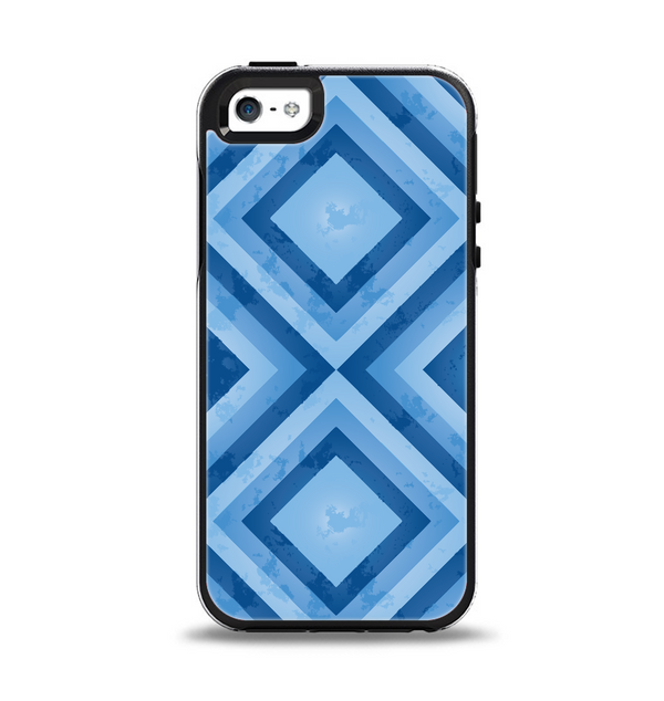 The Blue Diamond Pattern Apple iPhone 5-5s Otterbox Symmetry Case Skin Set