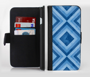 The Blue Diamond Pattern Ink-Fuzed Leather Folding Wallet Credit-Card Case for the Apple iPhone 6/6s, 6/6s Plus, 5/5s and 5c