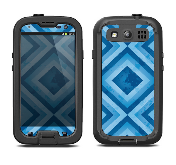 The Blue Diamond Pattern Samsung Galaxy S3 LifeProof Fre Case Skin Set