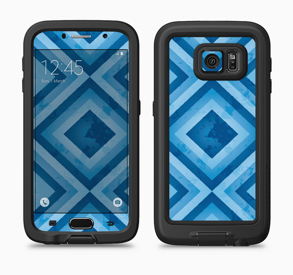The Blue Diamond Pattern Full Body Samsung Galaxy S6 LifeProof Fre Case Skin Kit