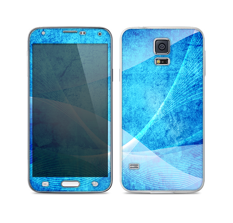 The Blue Distressed Waves Skin For the Samsung Galaxy S5