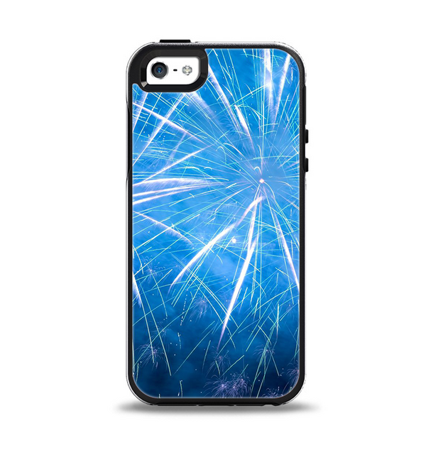 The Blue Fireworks Apple iPhone 5-5s Otterbox Symmetry Case Skin Set