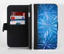 The Blue Fireworks Ink-Fuzed Leather Folding Wallet Credit-Card Case for the Apple iPhone 6/6s, 6/6s Plus, 5/5s and 5c