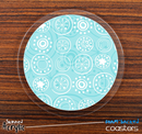 The Blue Fun Circles Skinned Foam-Backed Coaster Set
