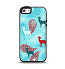 The Blue Fun Colored Deer Vector Apple iPhone 5-5s Otterbox Symmetry Case Skin Set