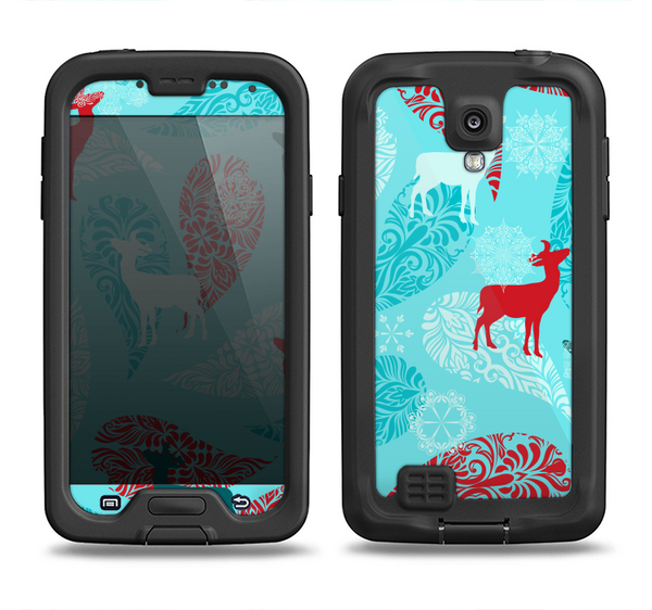 The Blue Fun Colored Deer Vector Samsung Galaxy S4 LifeProof Nuud Case Skin Set