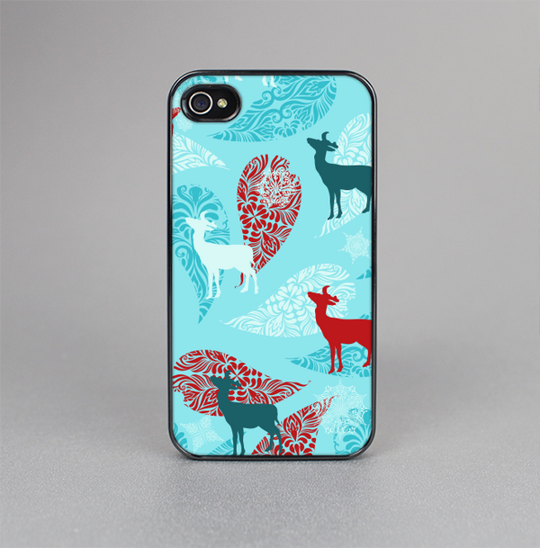 The Blue Fun Colored Deer Vector Skin-Sert for the Apple iPhone 4-4s Skin-Sert Case