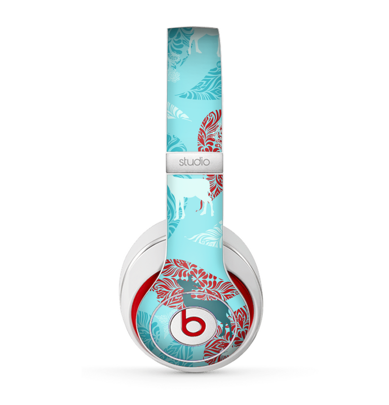 The Blue Fun Colored Deer Vector Skin for the Beats by Dre Studio (2013+ Version) Headphones