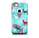 The Blue Fun Colored Deer Vector Skin for the iPhone 5c OtterBox Commuter Case