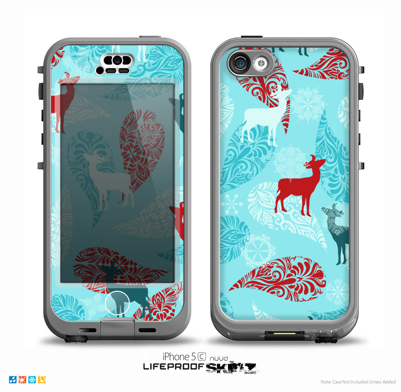 The Blue Fun Colored Deer Vector Skin for the iPhone 5c nüüd LifeProof Case