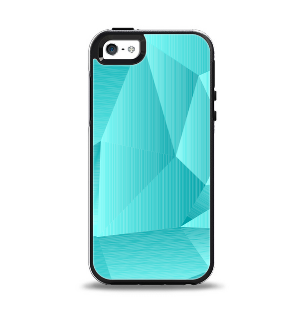The Blue Geometric Pattern Apple iPhone 5-5s Otterbox Symmetry Case Skin Set