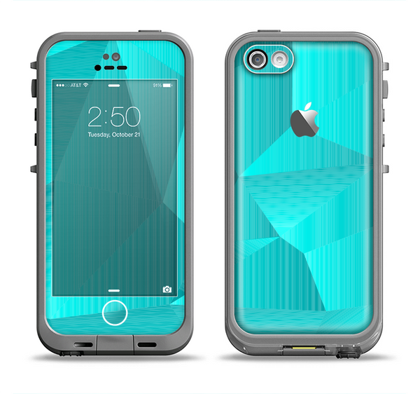 The Blue Geometric Pattern Apple iPhone 5c LifeProof Fre Case Skin Set