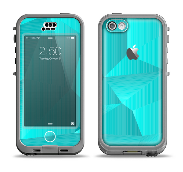 The Blue Geometric Pattern Apple iPhone 5c LifeProof Nuud Case Skin Set