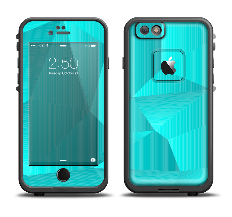 The Blue Geometric Pattern Apple iPhone 6/6s Plus LifeProof Fre Case Skin Set