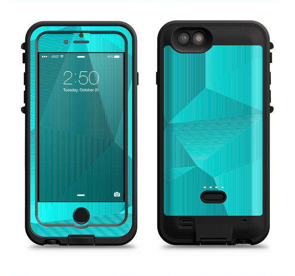 The Blue Geometric Pattern Apple iPhone 6/6s LifeProof Fre POWER Case Skin Set