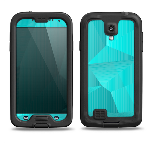 The Blue Geometric Pattern Samsung Galaxy S4 LifeProof Nuud Case Skin Set