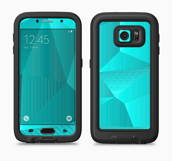 The Blue Geometric Pattern Full Body Samsung Galaxy S6 LifeProof Fre Case Skin Kit