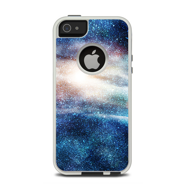 The Blue & Gold Glowing Star-Wave Apple iPhone 5-5s Otterbox Commuter Case Skin Set