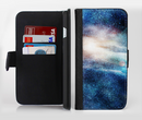The Blue & Gold Glowing Star-Wave Ink-Fuzed Leather Folding Wallet Credit-Card Case for the Apple iPhone 6/6s, 6/6s Plus, 5/5s and 5c