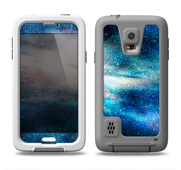 The Blue & Gold Glowing Star-Wave Samsung Galaxy S5 LifeProof Fre Case Skin Set
