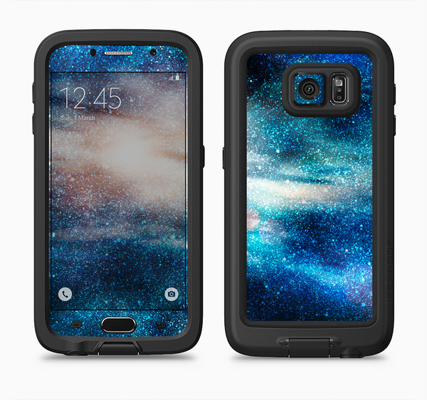 The Blue & Gold Glowing Star-Wave Full Body Samsung Galaxy S6 LifeProof Fre Case Skin Kit