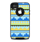 The Blue & Gold Tribal Ethic Geometric Pattern Skin for the iPhone 4-4s OtterBox Commuter Case