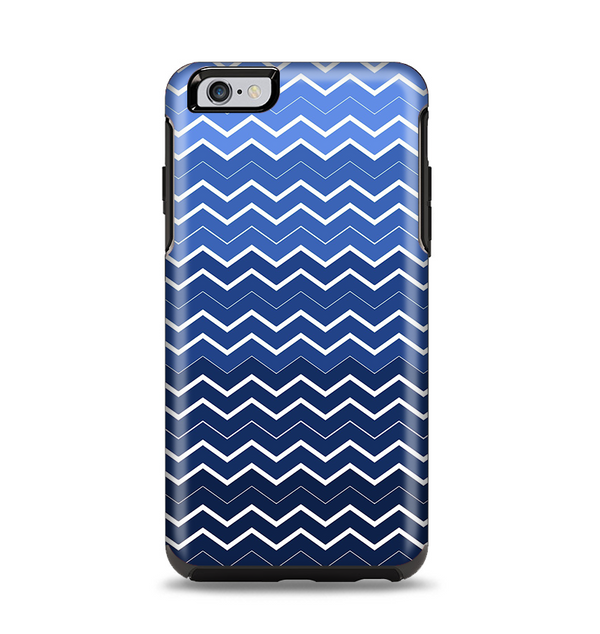 The Blue Gradient Layered Chevron Apple iPhone 6 Plus Otterbox Symmetry Case Skin Set