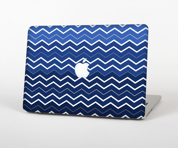 The Blue Gradient Layered Chevron Skin Set for the Apple MacBook Air 11"
