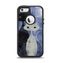 The Blue Grungy Textured Cat Apple iPhone 5-5s Otterbox Defender Case Skin Set