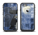 The Blue Grungy Textured Cat Apple iPhone 6/6s LifeProof Fre Case Skin Set
