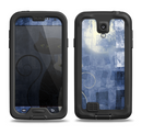 The Blue Grungy Textured Cat Samsung Galaxy S4 LifeProof Fre Case Skin Set