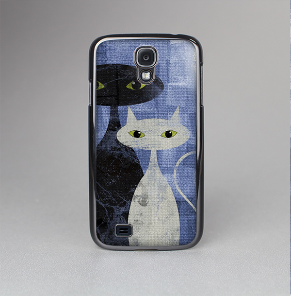The Blue Grungy Textured Cat Skin-Sert Case for the Samsung Galaxy S4