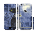 The Blue Grungy Textured Cat Sectioned Skin Series for the Apple iPhone 6s Plus