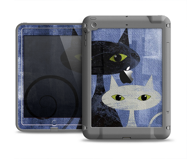 The Blue Grungy Textured Cat Apple iPad Mini LifeProof Fre Case Skin Set