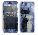 The Blue Grungy Textured Cat Skin for the Apple iPhone 5c