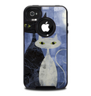 The Blue Grungy Textured Cat Skin for the iPhone 4-4s OtterBox Commuter Case