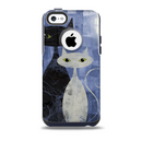 The Blue Grungy Textured Cat Skin for the iPhone 5c OtterBox Commuter Case