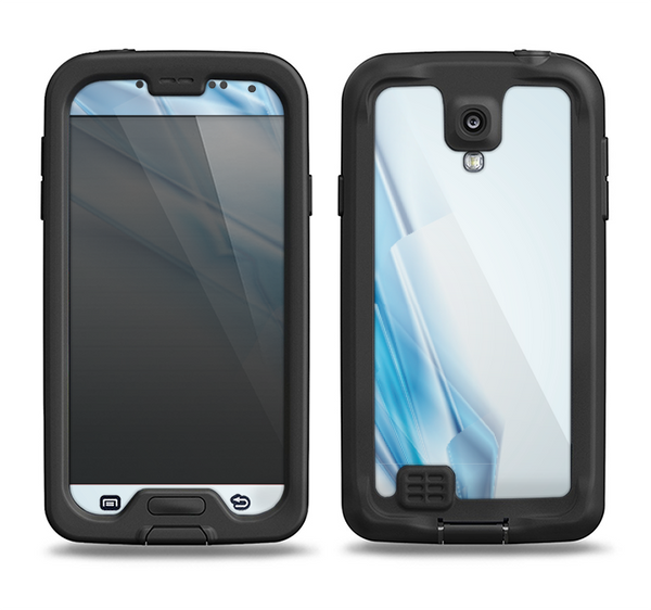 The Blue HD Glass Shard Samsung Galaxy S4 LifeProof Nuud Case Skin Set