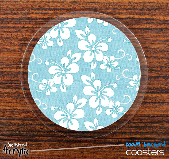The Blue Hawaiian Floral Skinned Foam-Backed Coaster Set