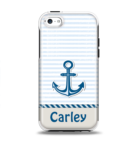 The Blue Highlighted Anchor with Rope Name Script Apple iPhone 5c Otterbox Symmetry Case Skin Set