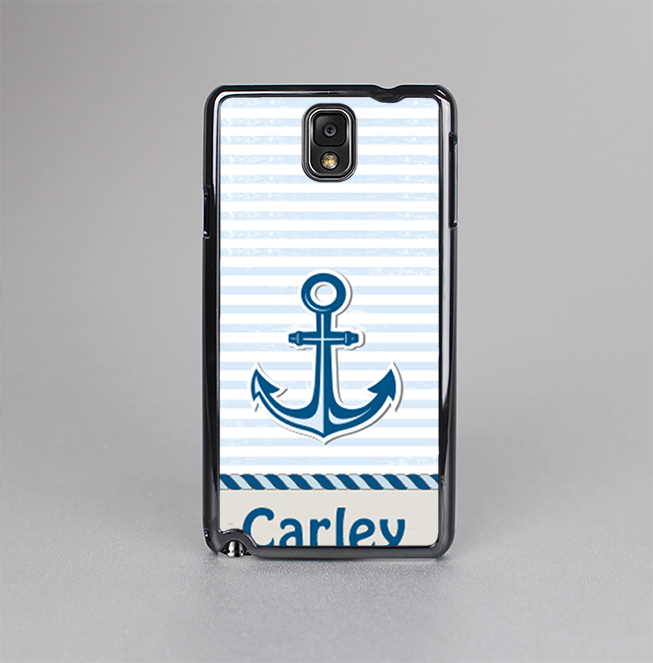 The Blue Highlighted Anchor with Rope Name Script Skin-Sert Case for the Samsung Galaxy Note 3