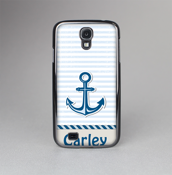The Blue Highlighted Anchor with Rope Name Script Skin-Sert Case for the Samsung Galaxy S4