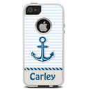 The Blue Highlighted Anchor with Rope Name Script Skin For The iPhone 5-5s Otterbox Commuter Case