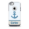 The Blue Highlighted Anchor with Rope Name Script Skin for the iPhone 5c OtterBox Commuter Case