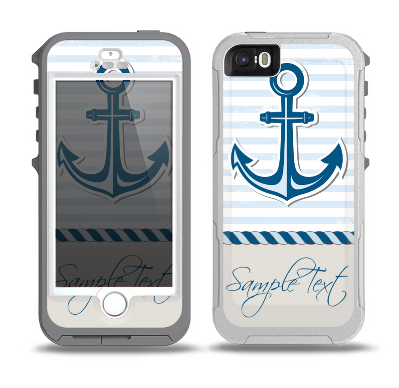 The Blue Highlighted Anchor with Rope Skin for the iPhone 5-5s OtterBox Preserver WaterProof Case