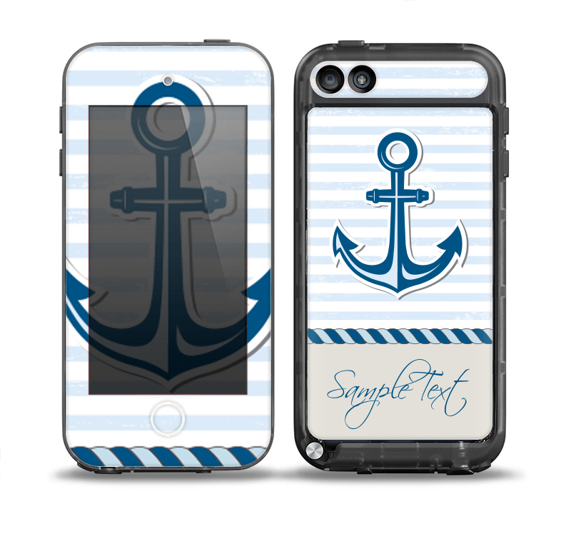 The Blue Highlighted Anchor with Rope Skin for the iPod Touch 5th Generation frē LifeProof Case