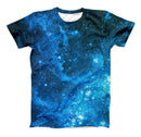 The Blue Hue Nebula ink-Fuzed Unisex All Over Full-Printed Fitted Tee Shirt