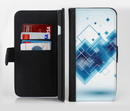 The Blue Levitating Squares Ink-Fuzed Leather Folding Wallet Credit-Card Case for the Apple iPhone 6/6s, 6/6s Plus, 5/5s and 5c