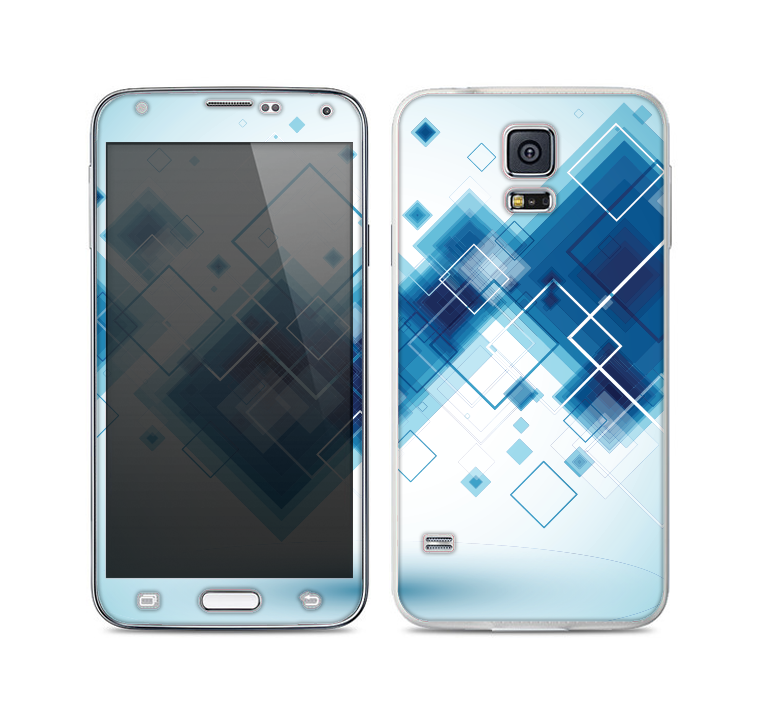 The Blue Levitating Squares Skin For the Samsung Galaxy S5